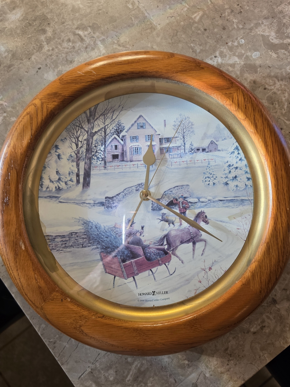 1999 Howard Millar Wall Clock Hourly Christmas Carol Chimes Xmas